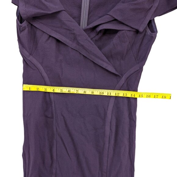Donna Karan Sheath Dress Purple Short Sleeve Wool Blend Knee Length Size 6 - Picture 9 of 13